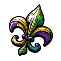 Colored Lily Mardi gras Carnival Sticker png