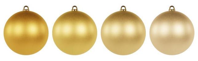 Christmas apricot orange balls baubles. Christmas ornament set isolated on white background. 3D rendering. photo