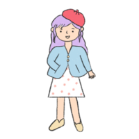 HandDrawn doodled woman png