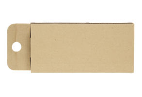 caixa de papelão aberta isolada com traçado de recorte para maquete png