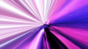 Abstract glowing space tunnel flying at high speed from bright energy futuristic high-tech lines background. Video 4k