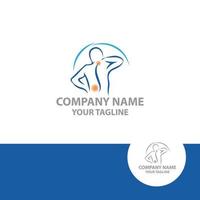 Spinal diagnostic center. Vector logo, Spin therapy logo with human.