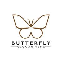 Simple Butterfly monoline logo-Vector illustration vector