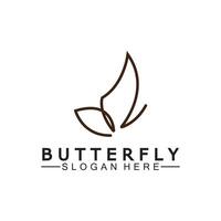 Simple Butterfly monoline logo-Vector illustration vector