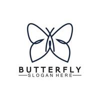 Simple Butterfly monoline logo-Vector illustration vector