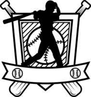 deporte béisbol hombre deporte insignia emblema vintage ilustración png
