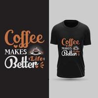 diseño de camiseta de vector de tipografía de café