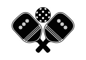 silueta de pickleball vectorial club de pickleball e iconos ilustración vectorial vector