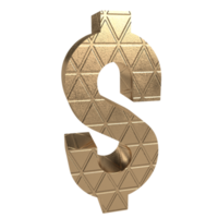 gold dollar symbol png image 3d rendering