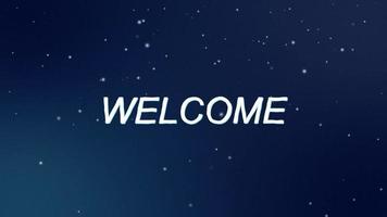 Welcome text animated in snowy style. Snow text welcome. Welcome to our channel text. video