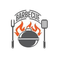 BBQ, barbecue, grill logo or icons. Labels for the menu of restaurant or cafe. Vector illustration