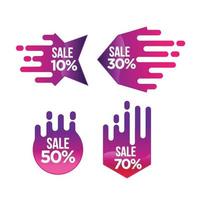 Sale badges. Discount price tag sticker, vivid advertising offer and sales wow badge. vector