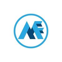 Geometric pattern Minimal and Blue color MF letter icon based minimal logo vector