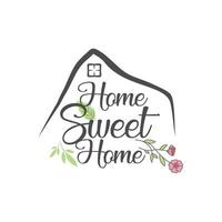 Typography quote Home sweet home For housewarming posters, greeting cards, home decorations.Vector illustration. vector