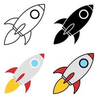 Rocket in flat style isolated vector