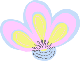 Facile dessiné à la main fleur. isolé fleur png