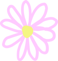semplice disegnato a mano fiore. isolato fiore png