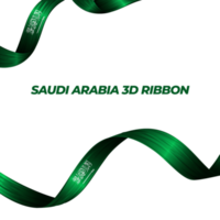 Ribbon with saudi arabia flag color 3d png