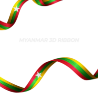 Band mit Myanmar Flagge Farbe 3d png