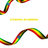 Ribbon with ethiopia flag color 3d png