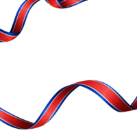 Ribbon with north korea flag color 3d png