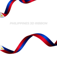 Ribbon with philippines flag color 3d png