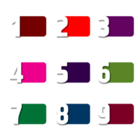 Mehrfarbig Nummer Rahmen png