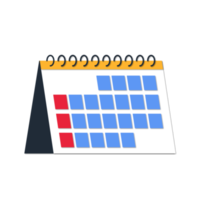 Calendar icon isometric style png