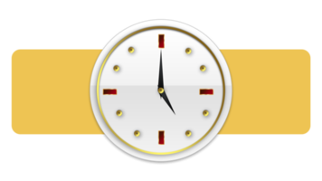 Premium gradient watch white and gold frame timer, limited time png