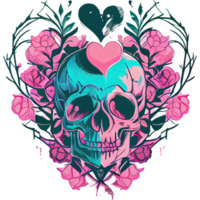Skull Flowers Happy Valentines Day Gift 2023 design t shirt