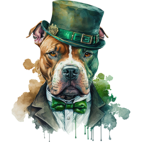 Watercolor Gangster Animals Happy St. Patrick's Day 2023 design t shirt png
