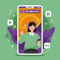 Mobile Music Streaming Concept vector