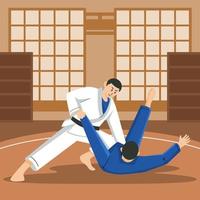 lucha profesional de jiu jitsu vector