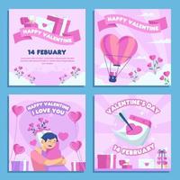 Valentine's Day Social Media Template vector