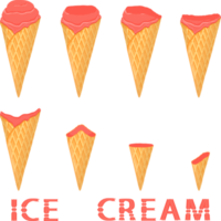 Big set various sweet tasty natural ice cream png