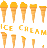 Big set various sweet tasty natural ice cream png