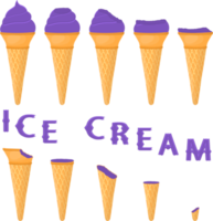 Big set various sweet tasty natural ice cream png