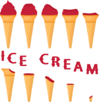 Big set various sweet tasty natural ice cream png