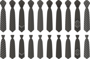 big set ties different types, neckties various size png