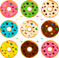 various sweet tasty donut png