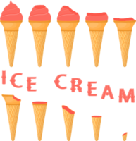 Big set various sweet tasty natural ice cream png