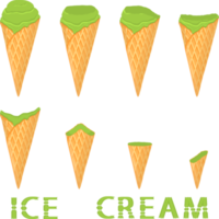 Big set various sweet tasty natural ice cream png