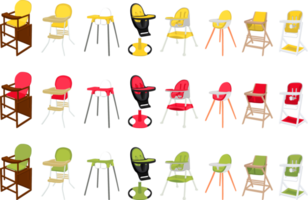 kleurrijk modern kind hoog stoel voor baby voeden png