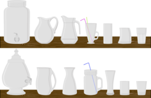 Big kit different types glassware png