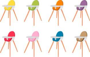 coloré moderne enfant haute chaise pour bébé alimentation png