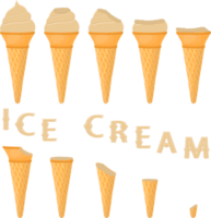 Big set various sweet tasty natural ice cream png