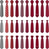 big set ties different types, neckties various size png