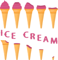 Big set various sweet tasty natural ice cream png