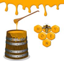 Various sweet tasty natural honey from honeycomb png