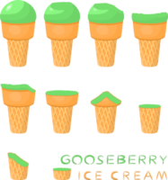 Big set various sweet tasty natural ice cream png